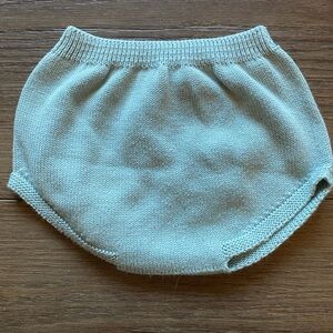 6 months Knit Diaper Cover mint colored (light green)